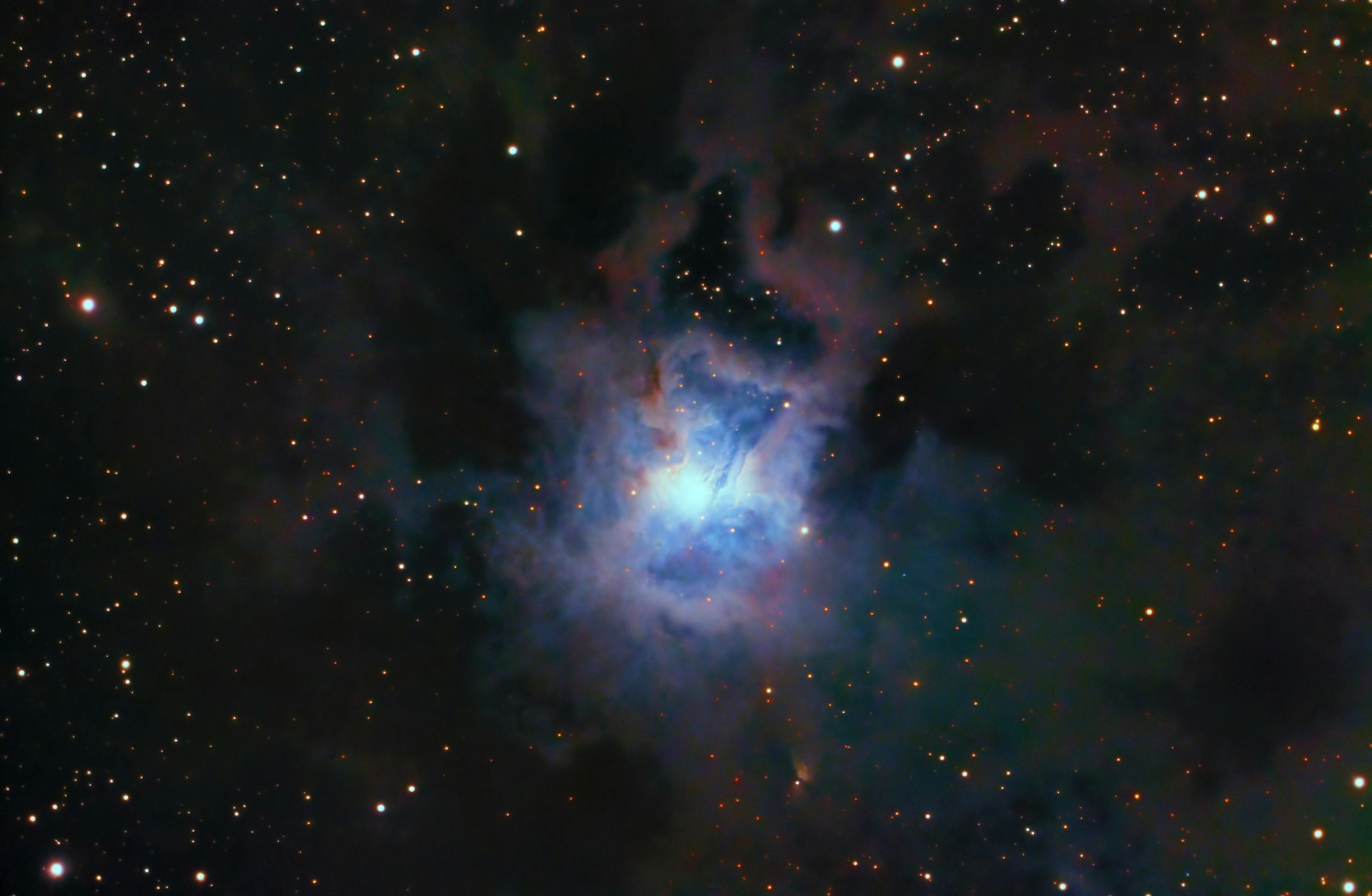 A red and orange nebula.
